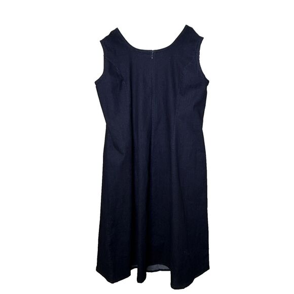 Jessica London Plus Size 30 Dark Blue Denim Maxi Dress Stretch Cottage Core - Picture 3 of 6